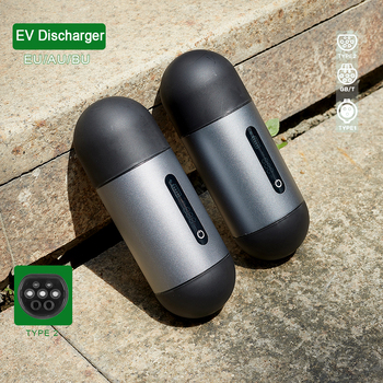 Type 1 and Type 2 V2L adapter with Schuko outlet